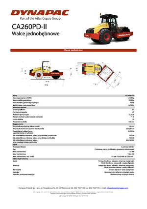 одновальцові дорожні катки Dynapac CA 260 PD-II