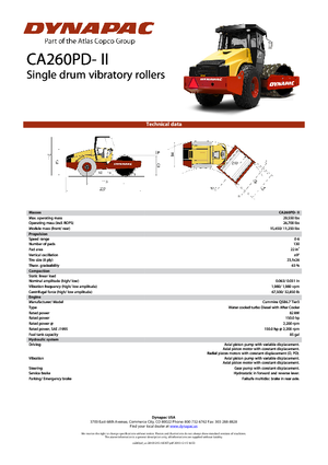 одновальцові дорожні катки Dynapac CA 260 PD-II