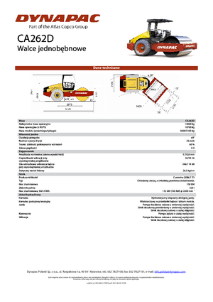 одновальцові дорожні катки Dynapac CA 262 D