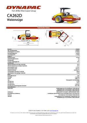 одновальцові дорожні катки Dynapac CA 262 D