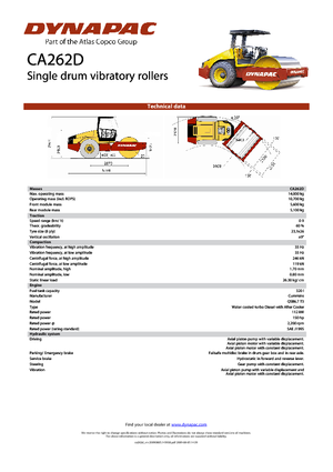 одновальцові дорожні катки Dynapac CA 262 D