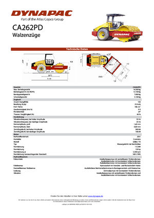одновальцові дорожні катки Dynapac CA 262 PD