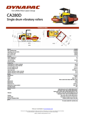 одновальцові дорожні катки Dynapac CA 280 D