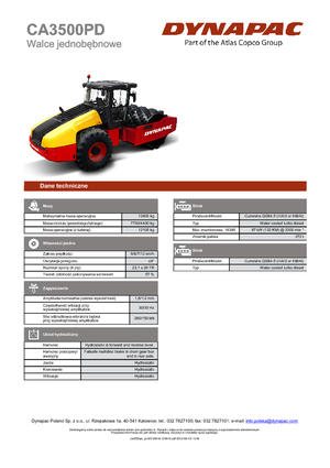 одновальцові дорожні катки Dynapac CA 3500 PD