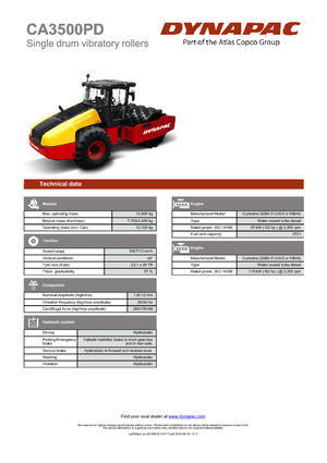 одновальцові дорожні катки Dynapac CA 3500 PD