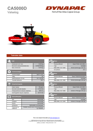 одновальцові дорожні катки Dynapac CA 5000 D