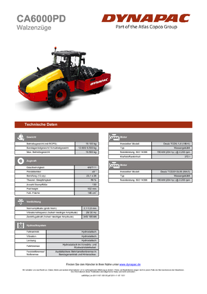 одновальцові дорожні катки Dynapac CA 6000 PD