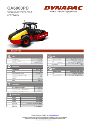 одновальцові дорожні катки Dynapac CA 6000 PD 
