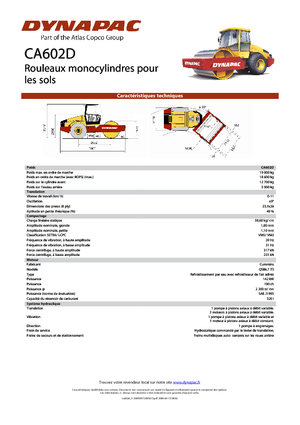 одновальцові дорожні катки Dynapac CA 602 D