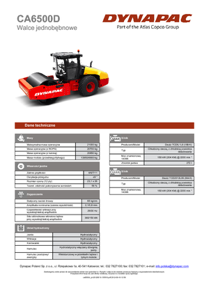 одновальцові дорожні катки Dynapac CA 6500 D