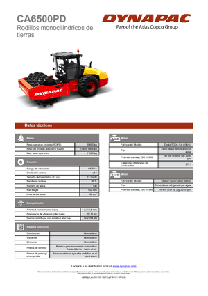 одновальцові дорожні катки Dynapac CA 6500 PD 