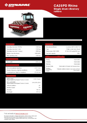 одновальцові дорожні катки Dynapac CA25PD Rhino