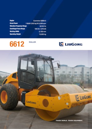 одновальцові дорожні катки Liugong 6612 
