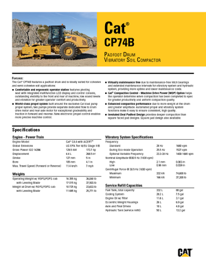 одновальцові дорожні катки Caterpillar CP74B