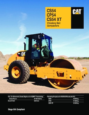 одновальцові дорожні катки Caterpillar CS54XT