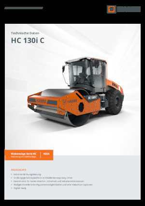 одновальцові дорожні катки Hamm HC 130i C