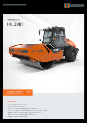 одновальцові дорожні катки Hamm HC 208i