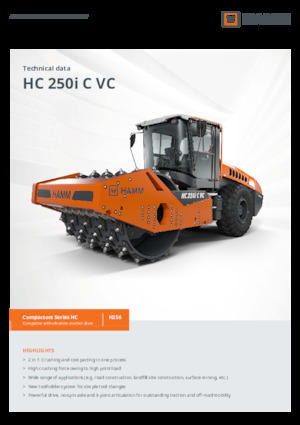 одновальцові дорожні катки Hamm HC 250i C VC
