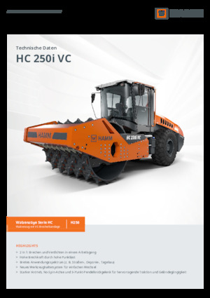 одновальцові дорожні катки Hamm HC 250i VC