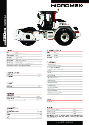одновальцові дорожні катки Hidromek HMK 130 CS