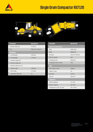 одновальцові дорожні катки SDLG RS7120