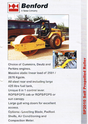 одновальцові дорожні катки Benford SP 2010 D