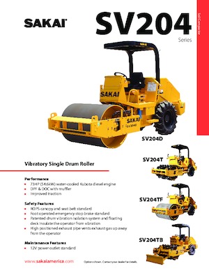 одновальцові дорожні катки Sakai SV204TF