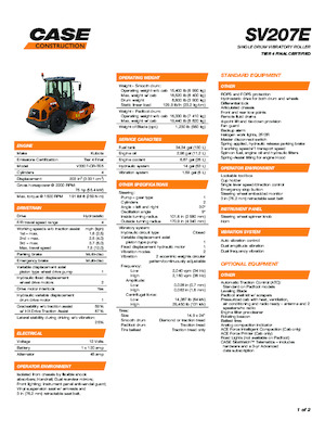 одновальцові дорожні катки Case SV207E