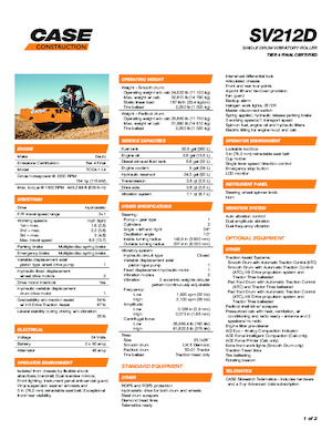 одновальцові дорожні катки Case SV212D