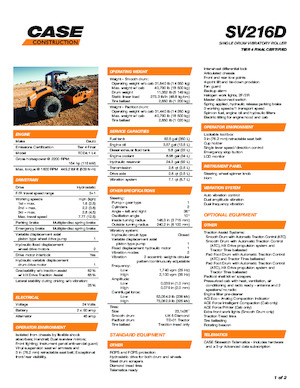 одновальцові дорожні катки Case SV216D