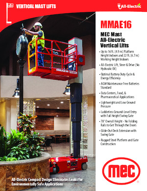 Підйомники з однією вертикальною щоглою MEC MMAE16