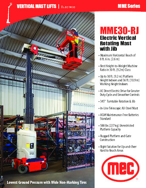 Підйомники з однією вертикальною щоглою MEC MME30-RJ