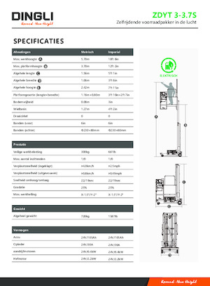 Підйомники з однією вертикальною щоглою Dingli ZDYT3-3.7S