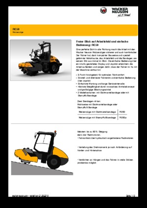одновальцові дорожні катки Wacker Neuson RC50P