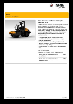 одновальцові дорожні катки Wacker Neuson RC50P