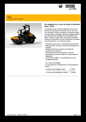 одновальцові дорожні катки Wacker Neuson RC50P