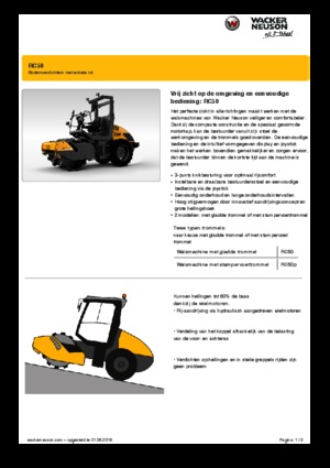 одновальцові дорожні катки Wacker Neuson RC50P
