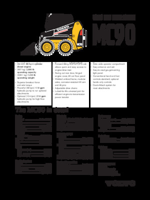 Міні-навантажувачі Volvo MC90