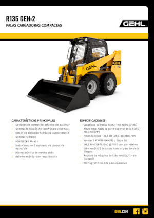 Міні-навантажувачі Gehl R135