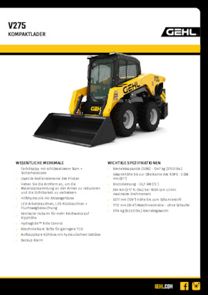 Міні-навантажувачі Gehl V275