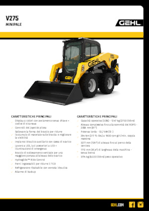Міні-навантажувачі Gehl V275