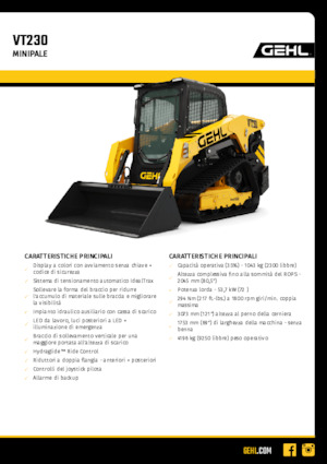 Міні-навантажувачі Gehl VT230