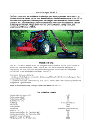 косарки з похилими поверхнями Kuhn Multi-Longer GI-T 4844 P TD