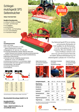 косарки з похилими поверхнями Humus SPS 155