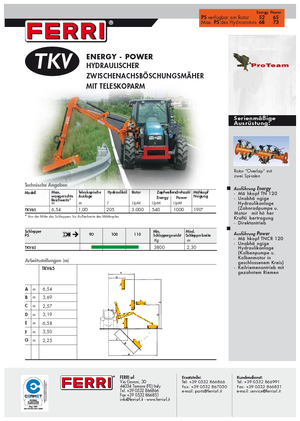 косарки з похилими поверхнями Ferri TKV 65