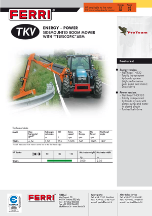 косарки з похилими поверхнями Ferri TKV 65