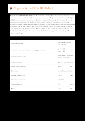 Снігоочисники з поворотними кришками Pronar PU 1400