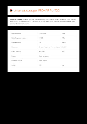 Снігоочисники з поворотними кришками Pronar PU-T20