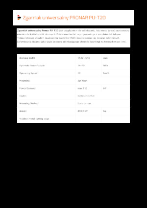 Снігоочисники з поворотними кришками Pronar PU-T20