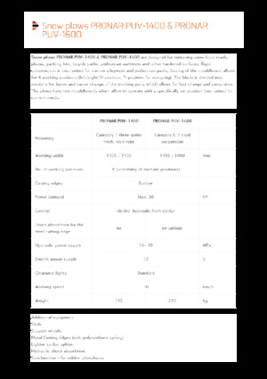 Снігоочисники з поворотними кришками Pronar PUV 1600